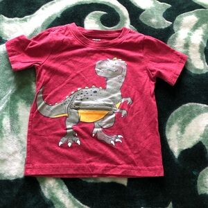 Adorable toddler boys red Dinosaur Graphic T-Shirt